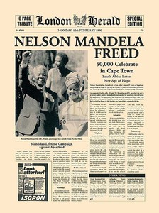 news paper image of nelson mandela